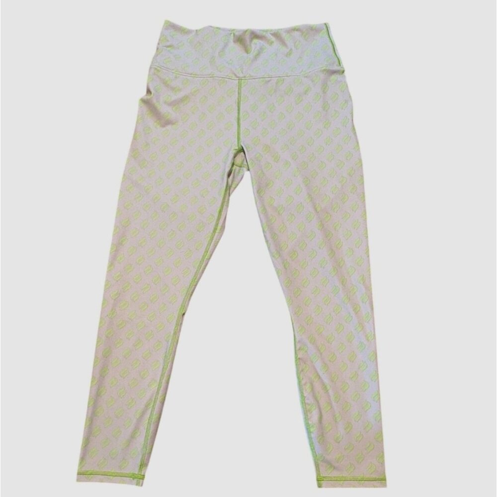 PowerHold By Fabletics Womens Limeade Logo Slice 7/8 Leggings-Gray-M-GUC